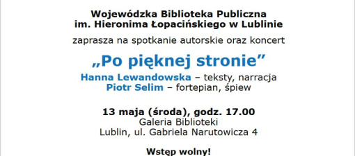 Koncert „Po pięknej stronie” w Bibliotece Łopacińskiego